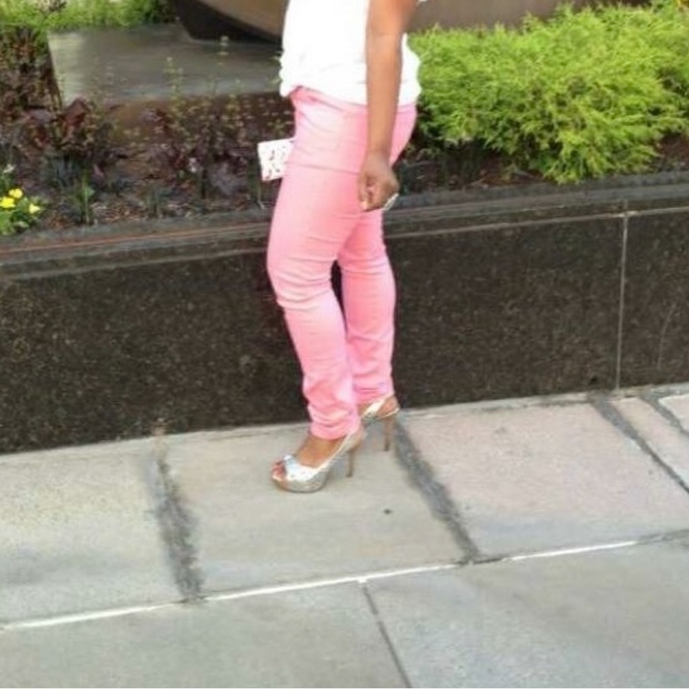 Crunch jeans pink stretch skinny jeans.